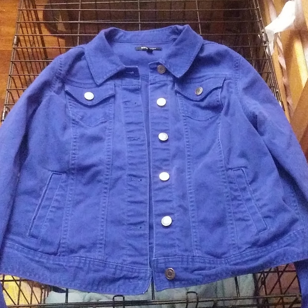 Blue jean jacket.